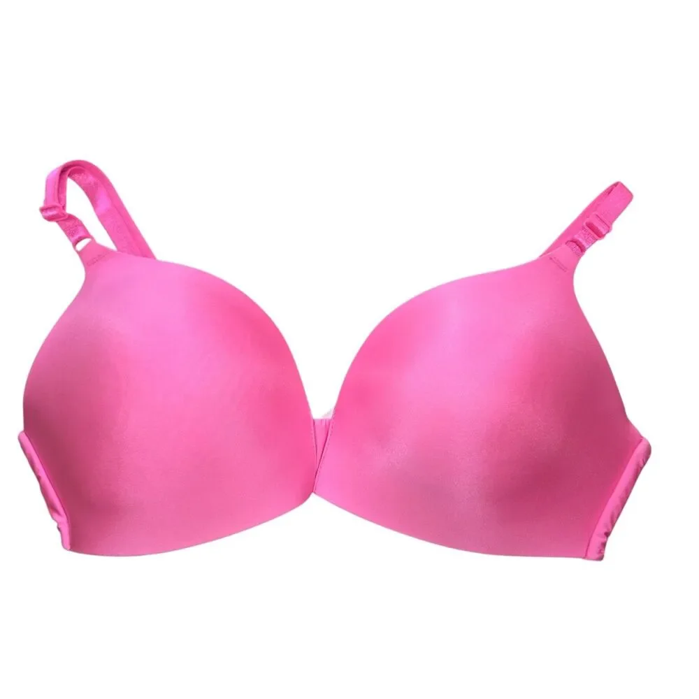 Victoria's Secret No-Wire Wireless Plunge T-Shirt Bra (36C) Pink